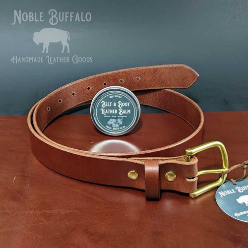 Belt Loop Leather & Brass Keychain - Ebony - Noble Buffalo