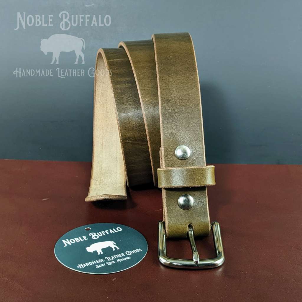 Buffalo Leather Belt - Made in USA - Handmade