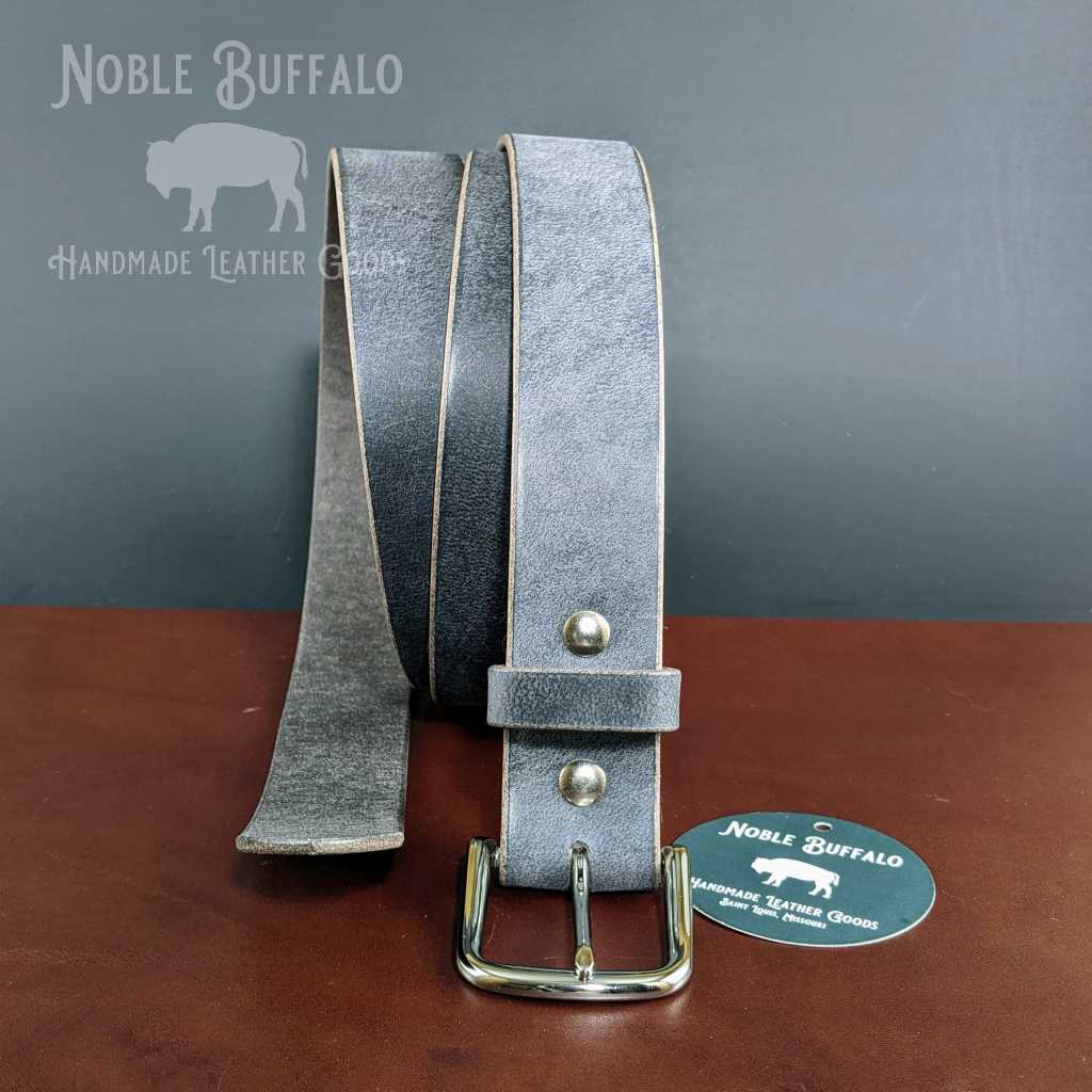 Identitet facet Flygtig 1.5" Slate Horse Leather Buffalo Belt - USA Made - Noble Buffalo