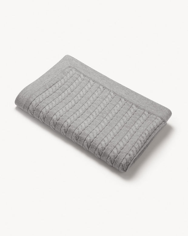 LINDA_MEYER_HENTSCHEL_EB_ CABLE_KNIT_CASHMERE_BABY_BLANKET_G_01CABLE KNIT CASHMERE BABY BLANKET METROPOLITAN GREY