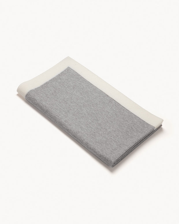 FINE KNIT CASHMERE BABY BLANKET METROPOLITAN GREY