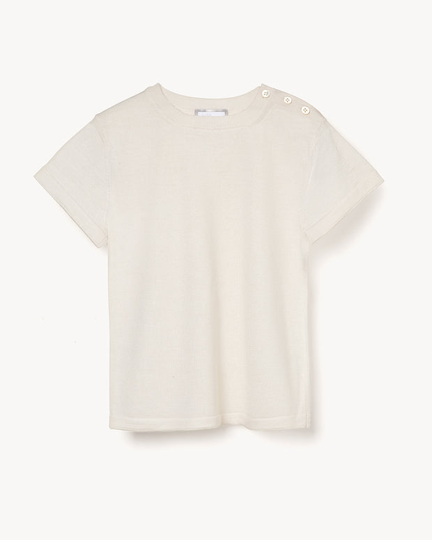 SIL CASHMERE TSHIRT MINIME SILKY CREAM