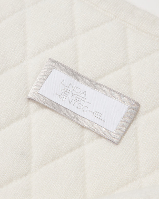 PADDED CASHMERE BABY BLANKET PURE WHITE