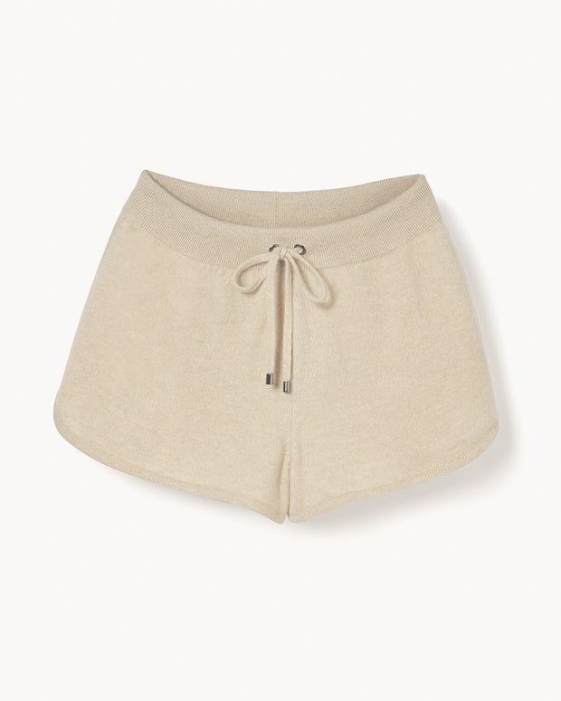 CASHMERE SHORTS NATURAL BEIGE