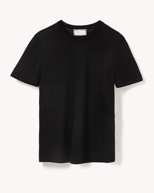 SILK CASHMERE TSHIRT MIDNIGHT BLACK