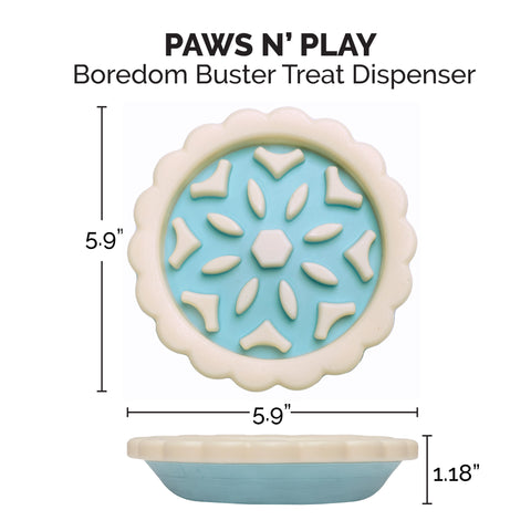 FurHaven Paws 'n Play Pie Slow Feeder Dog Toy, Size: 5.9 x 1.18, Blue