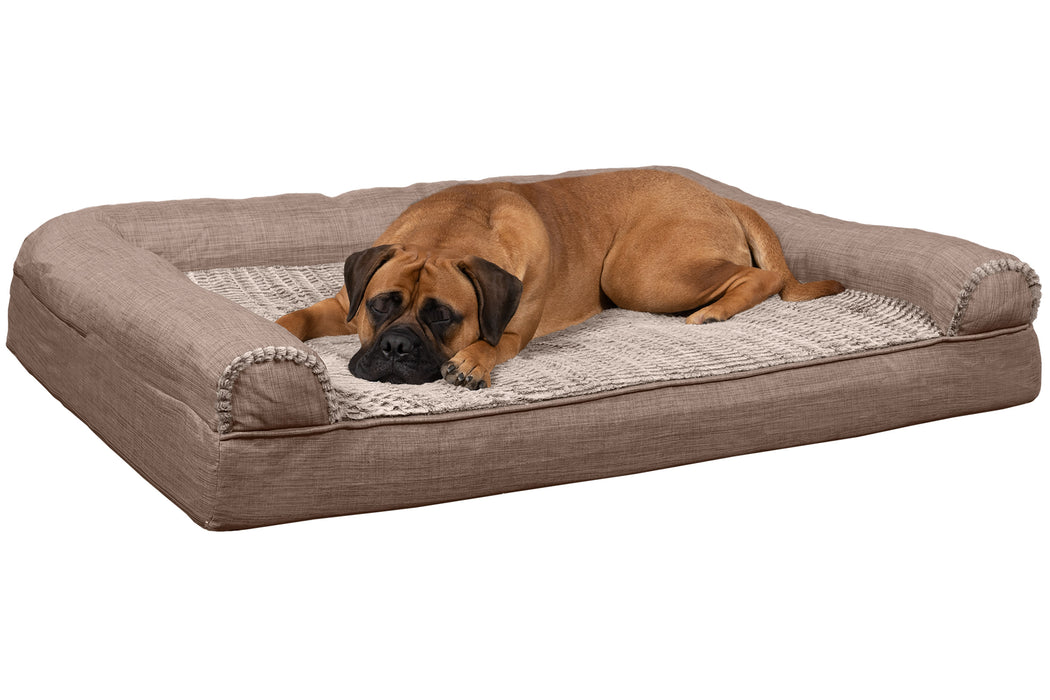 Furhaven Pet Bed For Dogs And Cats Luxe Fur And Performance Linen Sofa-St  キャットケージ