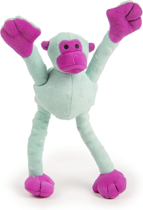 goDog - Crazy Tugs Monkey Squeaker Plush Dog Toy