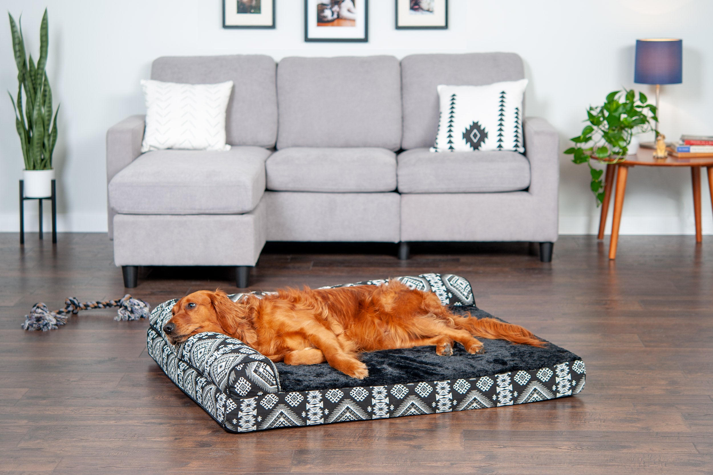 Deluxe Chaise Lounge Dog Bed - Southwest Kilim Furhaven Pet Products
