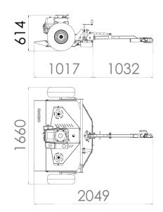 RM120 Rotary Mower Dimensions Drawing