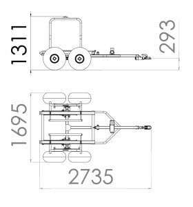 BT500 Bale Transporter Product Dimensions Drawing