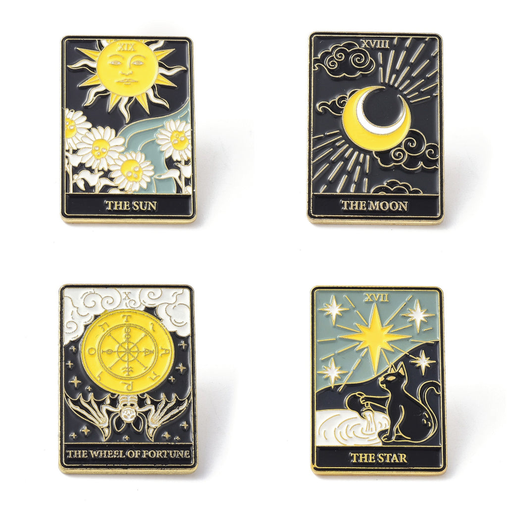 The Sun, The Moon, The Star, The Wheel of Fortune | Tarot Card Pins