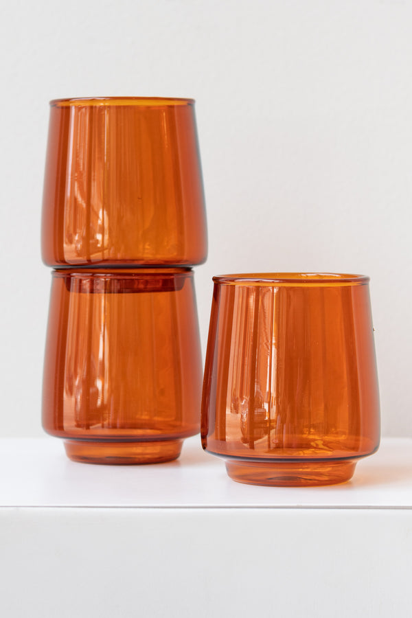 Kinto Sepia Amber Glasses & Mugs, Set of 2, 4 Sizes