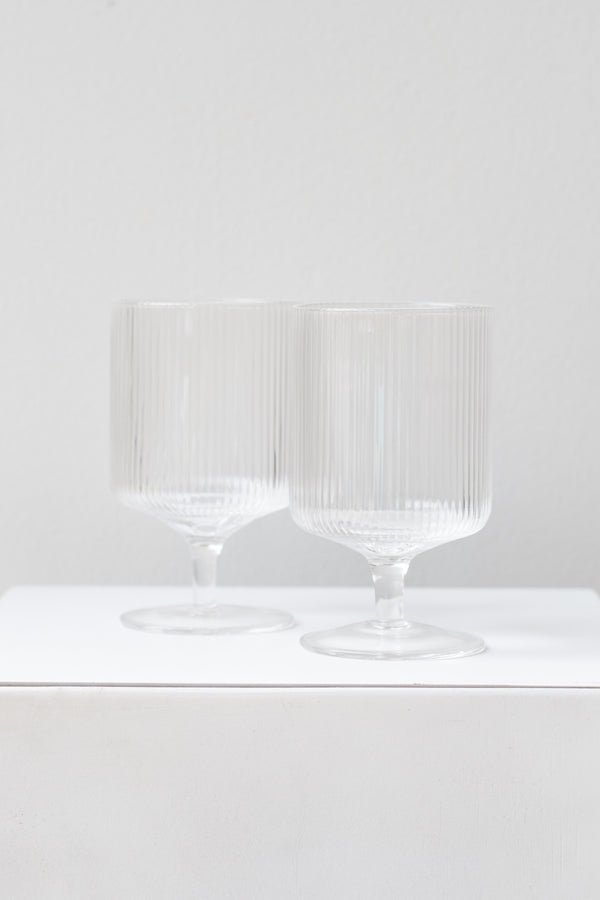 Ferm Living - Ripple Long Drink Glasses Set of 4 Smoked Grey