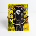 Guitar String Bracelet w/Jasper Brown Stones (Women) - Gold