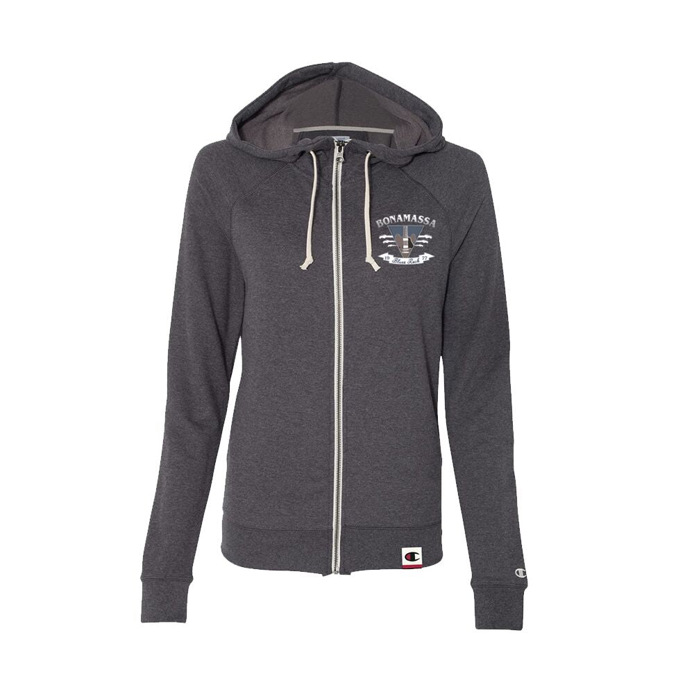 women's champion black zip up hoodie