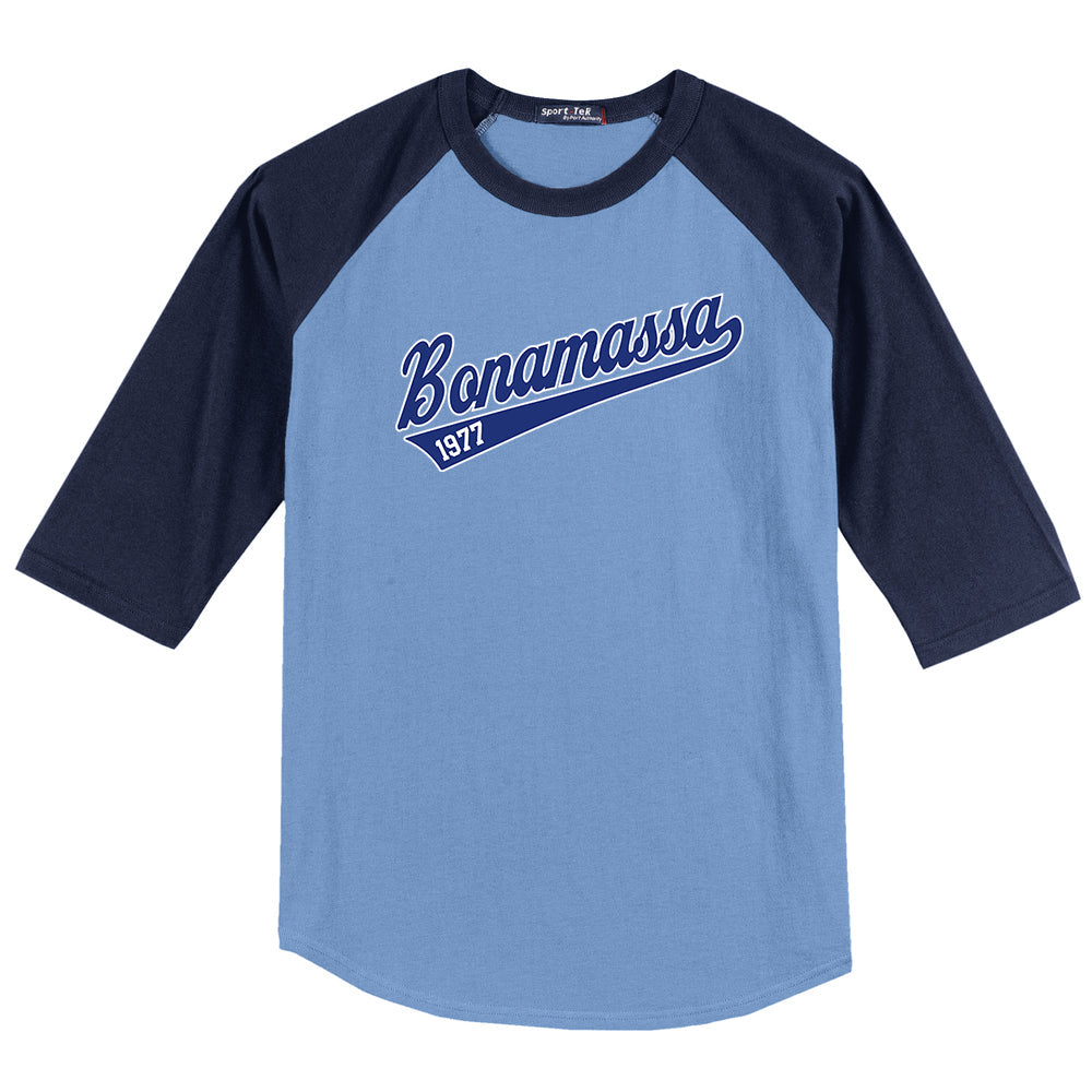 Vintage Bonamassa Baseball Colorblock Raglan 3/4 Sleeve T-Shirt