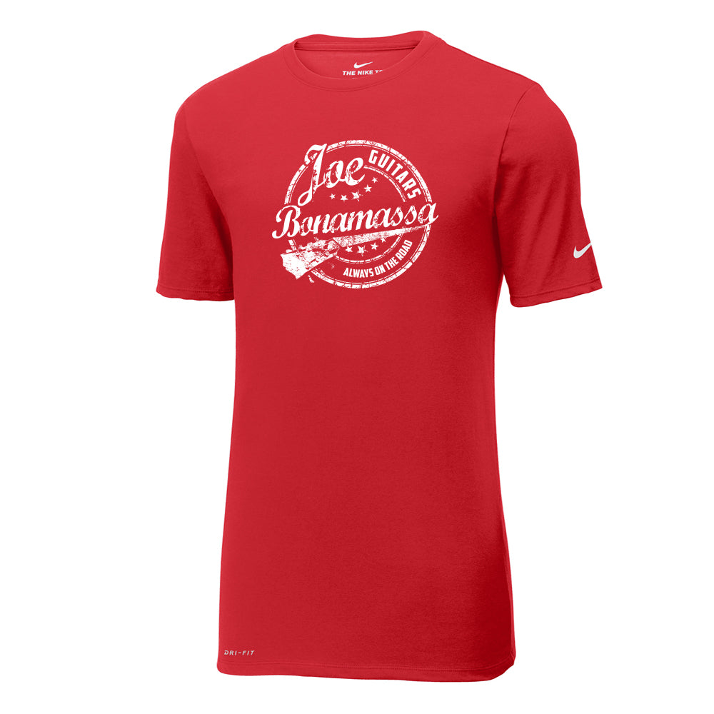 gym red nike shirt