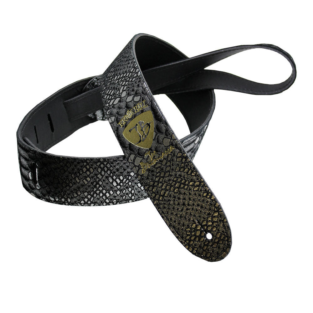 Glitter Snake guitar strap, shiny and sparkly faux snake skin Vegan