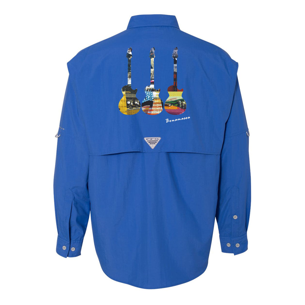 Sailing Blues Columbia PFG Bahama II Long Sleeve (Men) Large / Vivid Blue