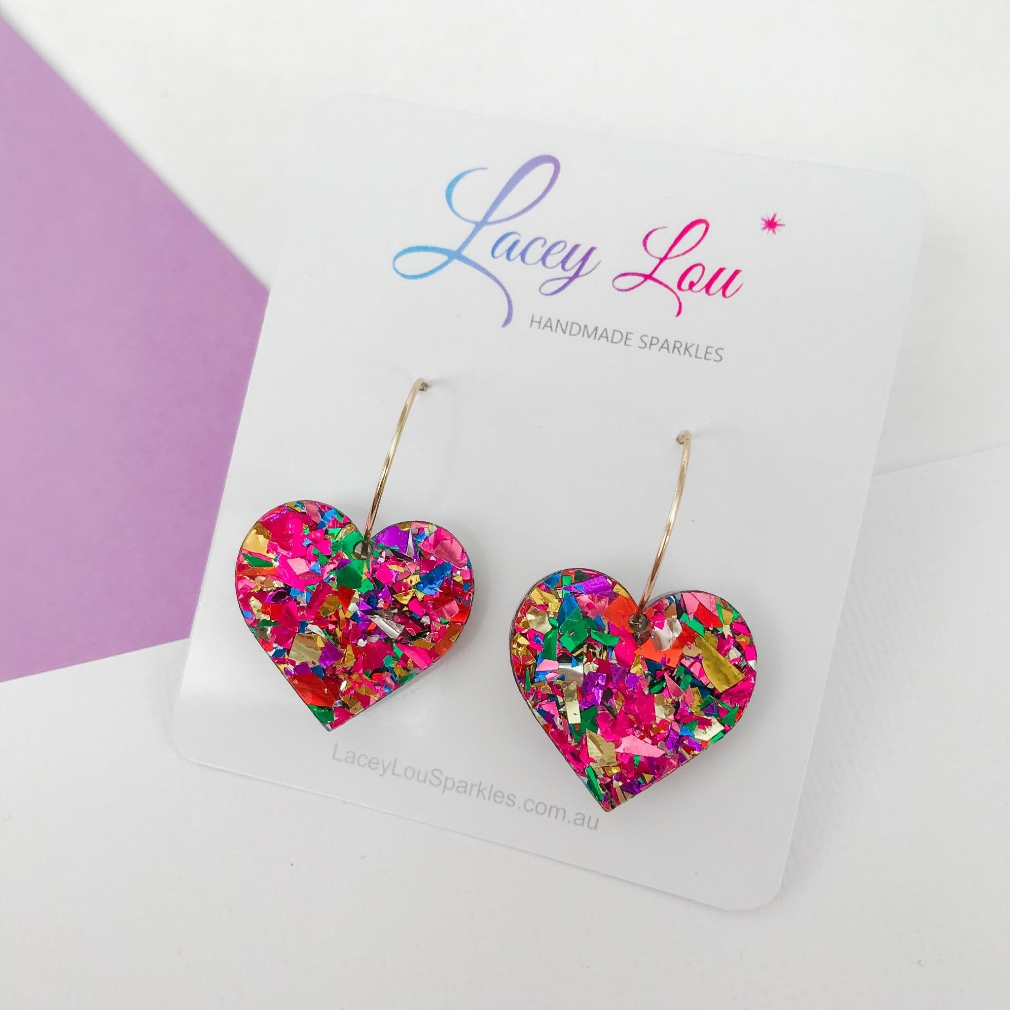 love heart hoop earrings