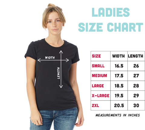 Apparel Size Charts for Counter Couture