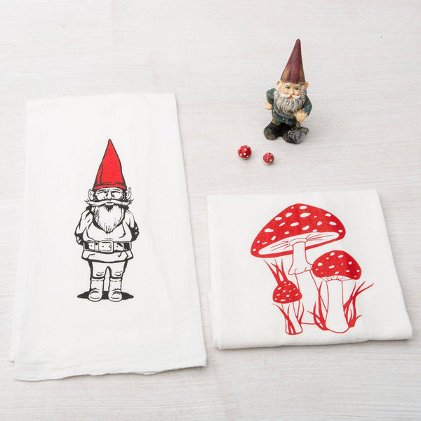 Santa Gnome Cotton Tea Towel