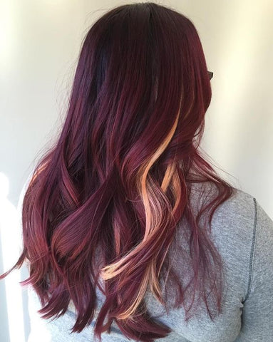 Blonde & Burgundy Hair Color from Paradyes