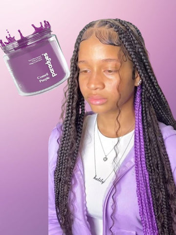 Girl with purple braids hair color by Paradyes.