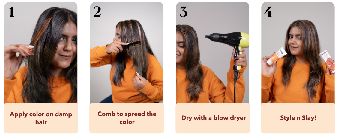 How to apply temporary hair color - graphic