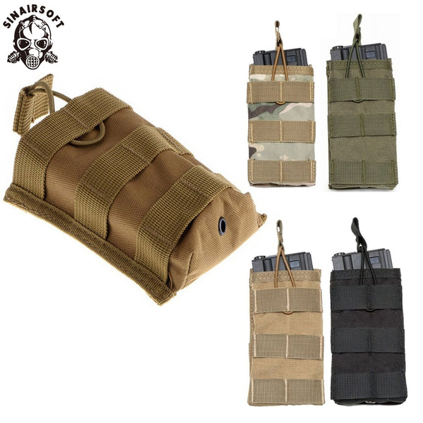 Military Molle Tactical Rifle Cartridge Mag Magazine Pouch Army Single Clip M4 Open Top Interphone Nylon Hunting AR15 Ammo Bag 0