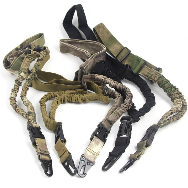 Tactical Gun Sling Single 1 Point Airsoft Heavy Duty Rifle Sling Military Nylon Bungee Belt Gun Accessories Hunting Rifle Strap 0