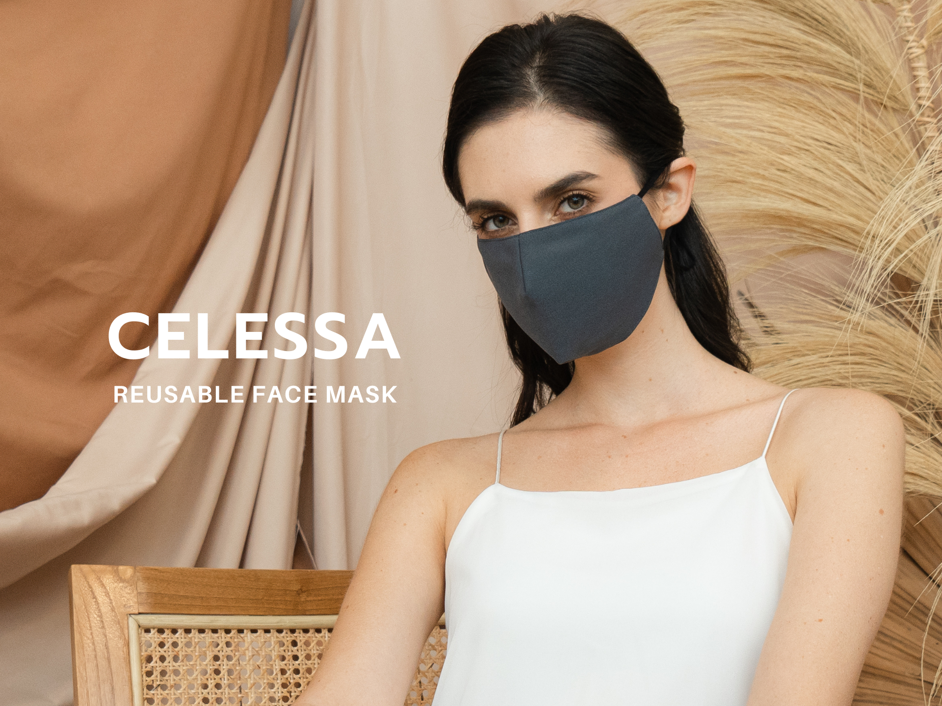 Celessa • Reusable Cotton Face Mask (3 Pack - Black/White/Grey)