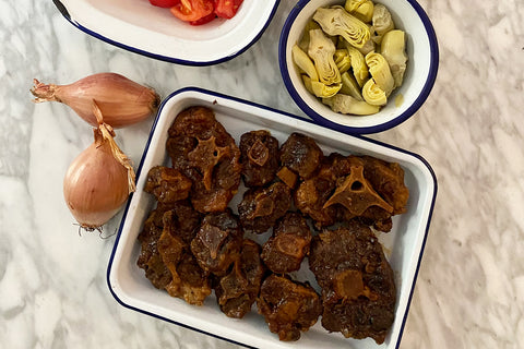 Oxtail ragu cooking