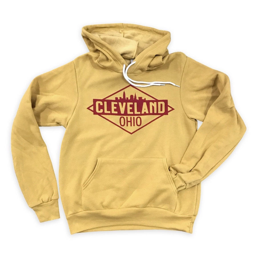 GV Art and Design Cleveland Baseball Script Lights Hooded Sweatshirt XXLarge