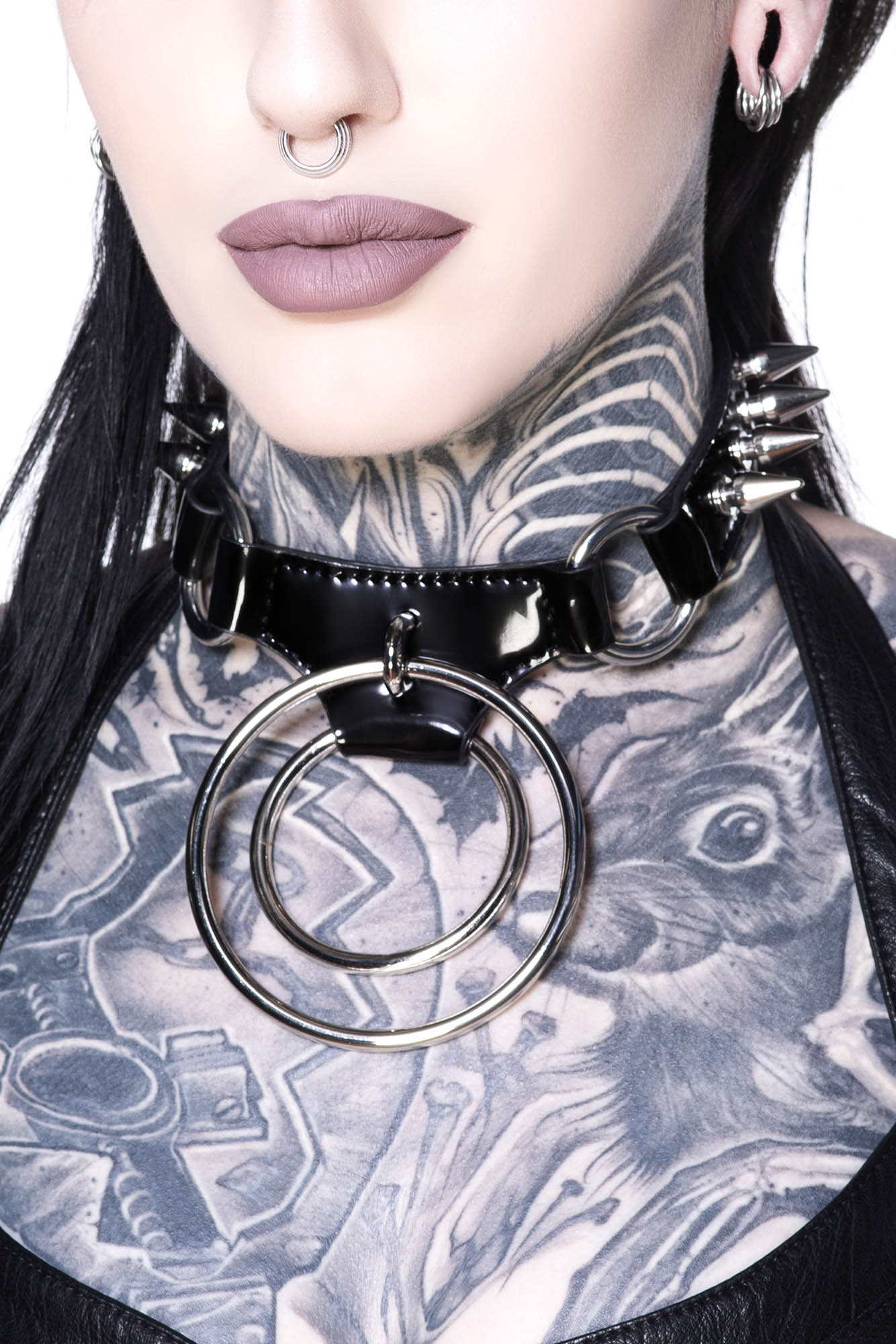 Devil Doll Spiked Ring Choker Deadrockers