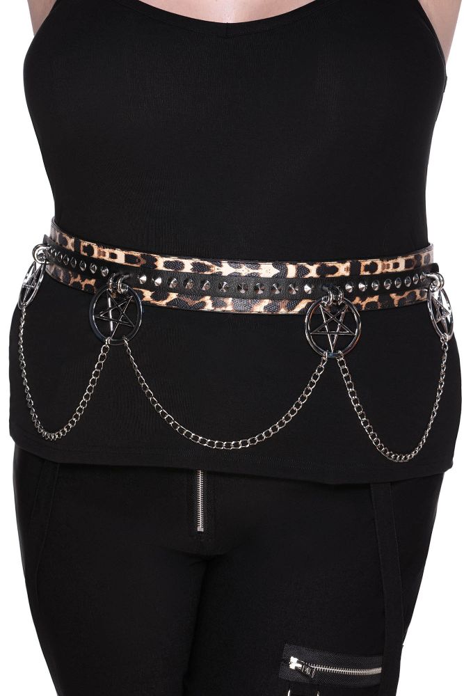 Feline Fancy Leopard Print Chain Belt – DeadRockers