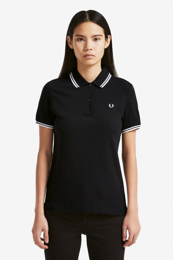 womens white fred perry polo shirt