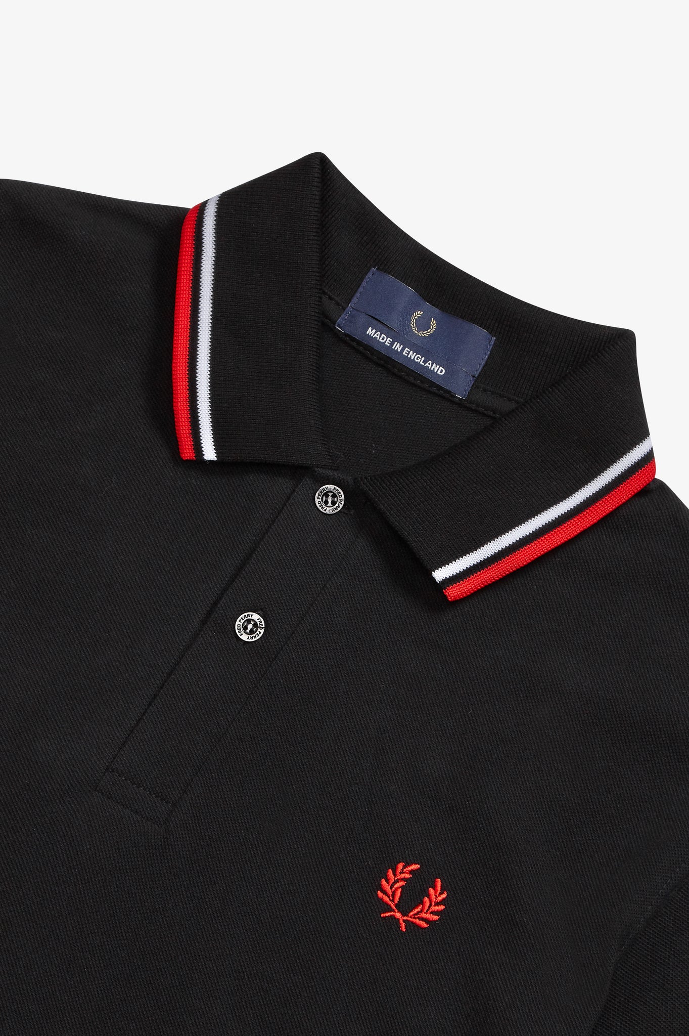 fred perry polo black red