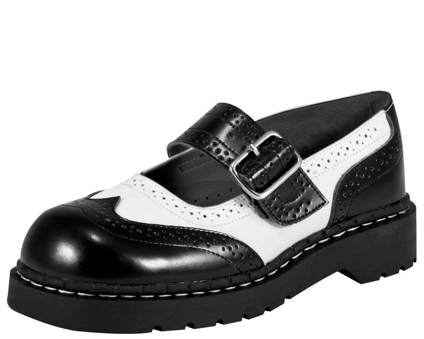 mary jane black and white shoes