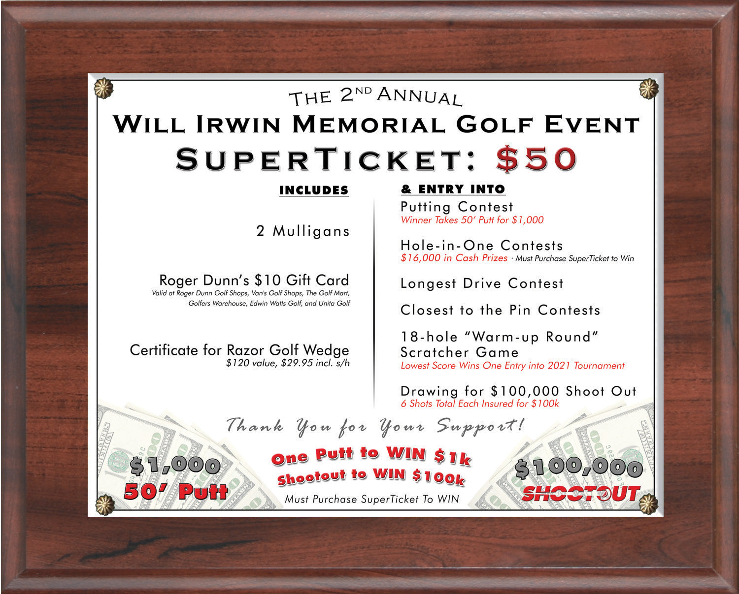 SuperTicket Fundraising Package for Charity Golf Tournaments