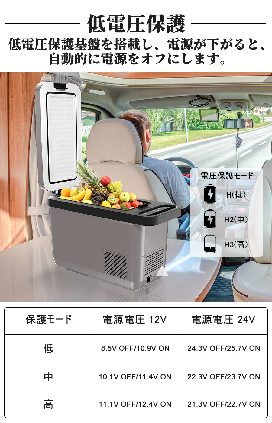 車載冷蔵庫 -18℃～10℃ 急速冷凍 16L 車載用冷蔵冷凍庫 DC12V/24V