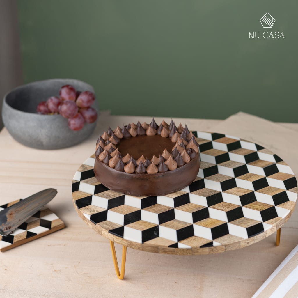 Marble Cake Stand - White, Carved in India, Ethically Sourced