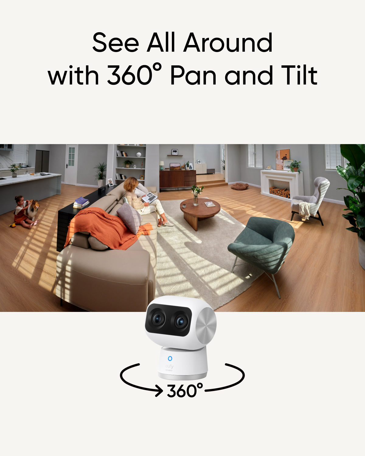 eufy Security Indoor Cam S350 360° Pan & Tilt Dual T8416121
