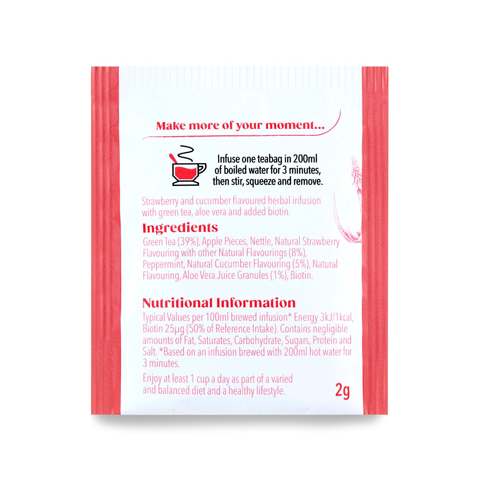 Twinings Superblends - Glow - Green Tea - Strawberry, Aloe Vera & Cucumber Green Tea Infusion - Added Biotin - Health Tea Drink 20 Tea Bags
