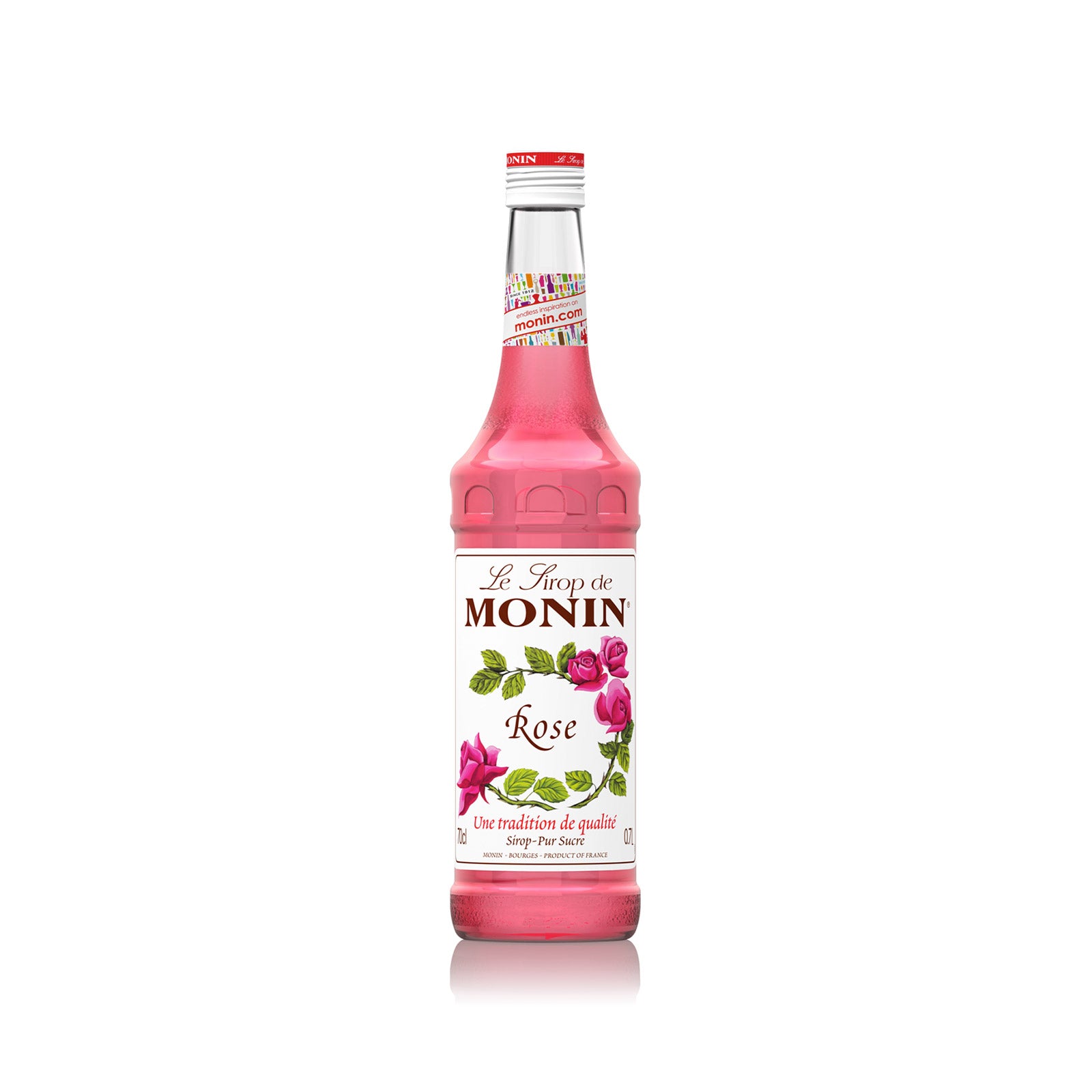 Click to view product details and reviews for Monin Rose Syrup 250ml.