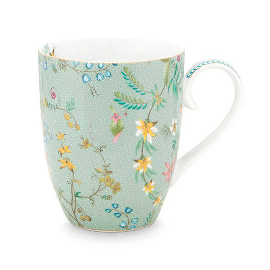 Pip Studio Floral Cappuccino Cup & Saucer Early Bird Blue