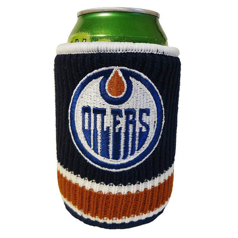 edmonton oilers knitted koozie