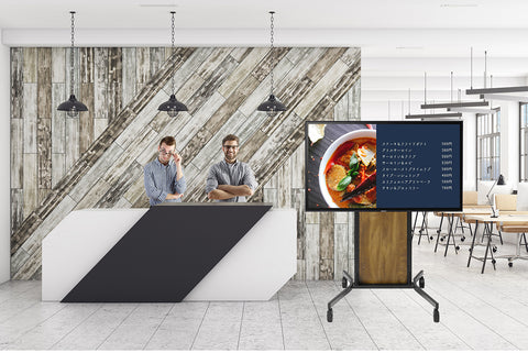 おしゃれデジタルサイネージ　木製スタンド
