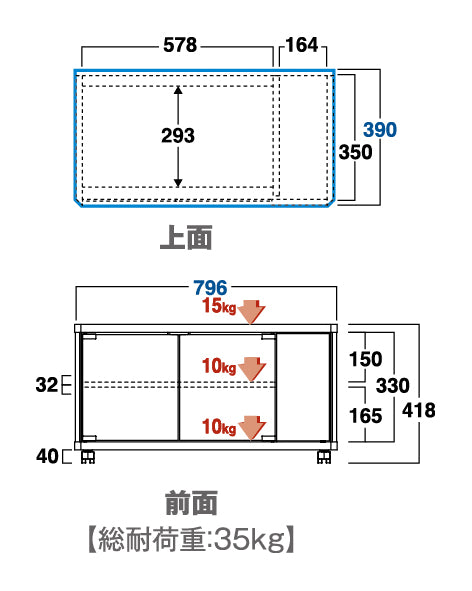 AS-GD800H キャスター付きテレビ台 幅約80㎝ アッシュグレー ハイ